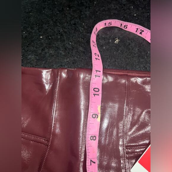 NEW SPANX LIQUID LEATHER PULL ON PANTS RUBY RED TIGHT LEGGINGS PANTS SZ XS - Picture 6 of 7